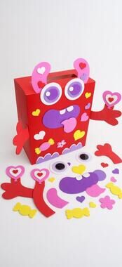 Fancy Land DIY Monster Valentines Box Craft Kit for Kids